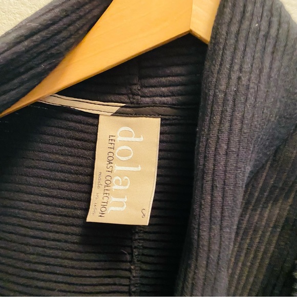 Anthro Dolan Lea Black Ribbed Cascading Cardigan - Picture 4 of 5